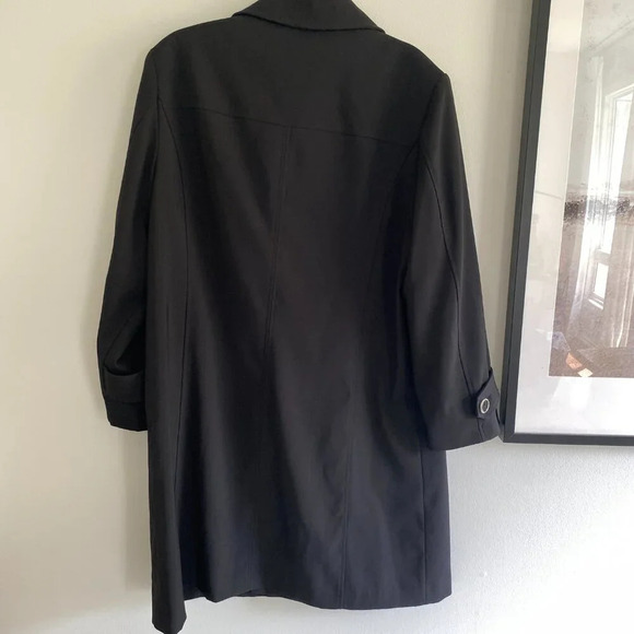 JONES New York Black Dressy  Lined Trench Coat Size 16 - Picture 2 of 15